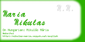 maria mikulas business card