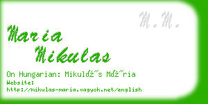 maria mikulas business card